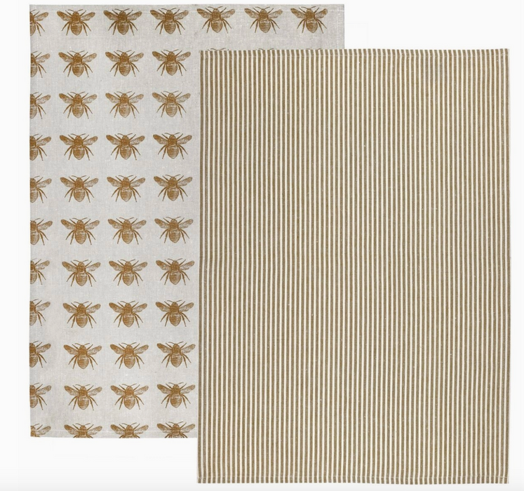 Honey bee tea towel set