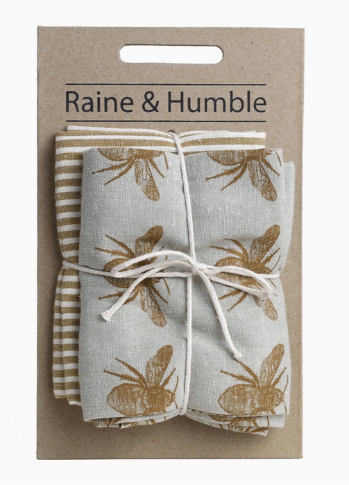Honey bee tea towel set